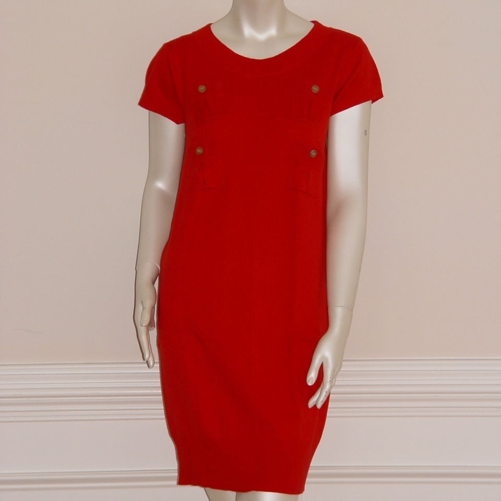 DIANE von FURSTENBERG BELIZ RED SWEATER DRESS - S